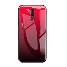 Carcasa Bumper Funda Silicona Espejo Gradiente Arco iris para Huawei Rhone Rojo