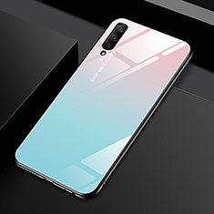 Carcasa Bumper Funda Silicona Espejo Gradiente Arco iris para Huawei Y9s Cian