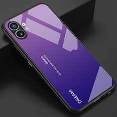 Carcasa Bumper Funda Silicona Espejo Gradiente Arco iris para Nothing Phone 1 Morado