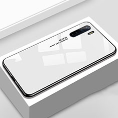 Carcasa Bumper Funda Silicona Espejo Gradiente Arco iris para Oppo A91 Blanco