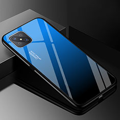 Carcasa Bumper Funda Silicona Espejo Gradiente Arco iris para Oppo A92s 5G Azul