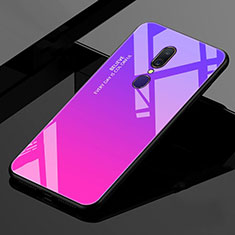 Carcasa Bumper Funda Silicona Espejo Gradiente Arco iris para Oppo A9X Morado