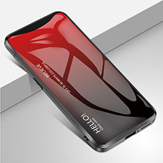 Carcasa Bumper Funda Silicona Espejo Gradiente Arco iris para Oppo Find X Super Flash Edition Rojo