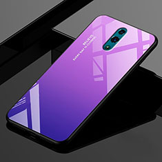 Carcasa Bumper Funda Silicona Espejo Gradiente Arco iris para Oppo K3 Morado