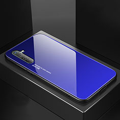 Carcasa Bumper Funda Silicona Espejo Gradiente Arco iris para Oppo K5 Azul