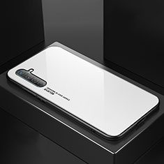 Carcasa Bumper Funda Silicona Espejo Gradiente Arco iris para Oppo K5 Blanco