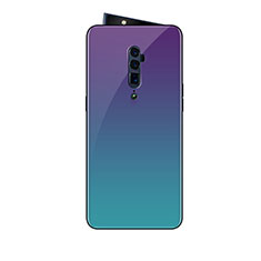 Carcasa Bumper Funda Silicona Espejo Gradiente Arco iris para Oppo Reno 10X Zoom Verde