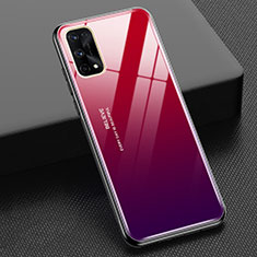Carcasa Bumper Funda Silicona Espejo Gradiente Arco iris para Realme Q2 Pro 5G Rojo Rosa