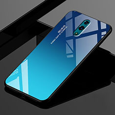 Carcasa Bumper Funda Silicona Espejo Gradiente Arco iris para Realme X Azul