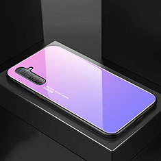 Carcasa Bumper Funda Silicona Espejo Gradiente Arco iris para Realme X2 Morado