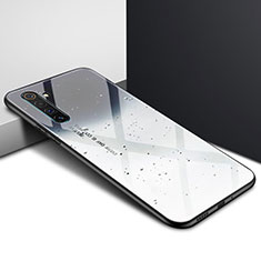 Carcasa Bumper Funda Silicona Espejo Gradiente Arco iris para Realme X50 Pro 5G Gris Oscuro