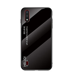 Carcasa Bumper Funda Silicona Espejo Gradiente Arco iris para Samsung Galaxy A01 SM-A015 Negro