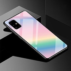 Carcasa Bumper Funda Silicona Espejo Gradiente Arco iris para Samsung Galaxy A51 5G Vistoso