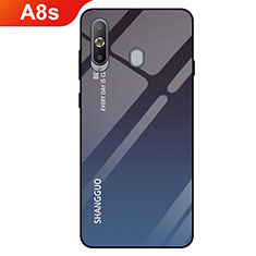 Carcasa Bumper Funda Silicona Espejo Gradiente Arco iris para Samsung Galaxy A8s SM-G8870 Negro