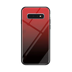 Carcasa Bumper Funda Silicona Espejo Gradiente Arco iris para Samsung Galaxy S10 Rojo