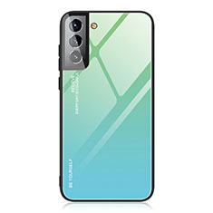 Carcasa Bumper Funda Silicona Espejo Gradiente Arco iris para Samsung Galaxy S21 Plus 5G Menta Verde
