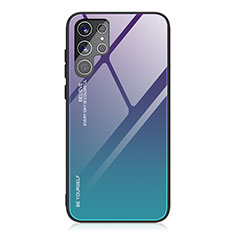 Carcasa Bumper Funda Silicona Espejo Gradiente Arco iris para Samsung Galaxy S21 Ultra 5G Morado