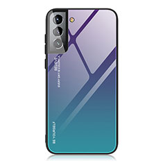 Carcasa Bumper Funda Silicona Espejo Gradiente Arco iris para Samsung Galaxy S22 5G Morado