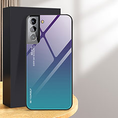 Carcasa Bumper Funda Silicona Espejo Gradiente Arco iris para Samsung Galaxy S24 5G Morado