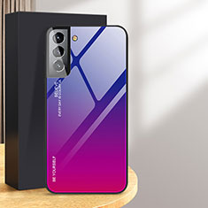 Carcasa Bumper Funda Silicona Espejo Gradiente Arco iris para Samsung Galaxy S24 5G Rosa Roja