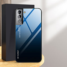 Carcasa Bumper Funda Silicona Espejo Gradiente Arco iris para Samsung Galaxy S24 Plus 5G Azul