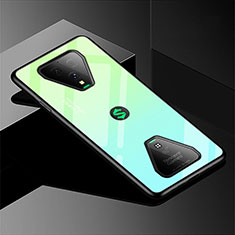 Carcasa Bumper Funda Silicona Espejo Gradiente Arco iris para Xiaomi Black Shark 3 Cian