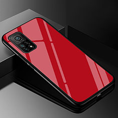 Carcasa Bumper Funda Silicona Espejo Gradiente Arco iris para Xiaomi Mi 10T Pro 5G Rojo