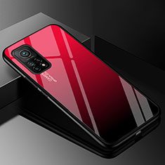 Carcasa Bumper Funda Silicona Espejo Gradiente Arco iris para Xiaomi Mi 10T Pro 5G Rojo y Negro