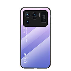 Carcasa Bumper Funda Silicona Espejo Gradiente Arco iris para Xiaomi Mi 11 Ultra 5G Purpura Claro