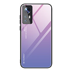 Carcasa Bumper Funda Silicona Espejo Gradiente Arco iris para Xiaomi Mi 12 5G Purpura Claro