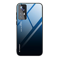 Carcasa Bumper Funda Silicona Espejo Gradiente Arco iris para Xiaomi Mi 12X 5G Azul