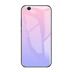 Carcasa Bumper Funda Silicona Espejo Gradiente Arco iris para Xiaomi Mi 5S 4G Rosa