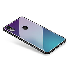 Carcasa Bumper Funda Silicona Espejo Gradiente Arco iris para Xiaomi Mi 8 Morado