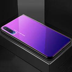 Carcasa Bumper Funda Silicona Espejo Gradiente Arco iris para Xiaomi Mi 9 Lite Morado