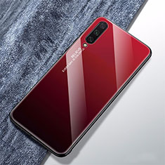Carcasa Bumper Funda Silicona Espejo Gradiente Arco iris para Xiaomi Mi A3 Rojo
