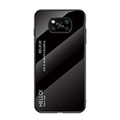 Carcasa Bumper Funda Silicona Espejo Gradiente Arco iris para Xiaomi Poco X3 NFC Negro
