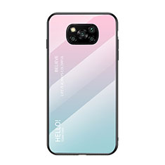 Carcasa Bumper Funda Silicona Espejo Gradiente Arco iris para Xiaomi Poco X3 Rosa