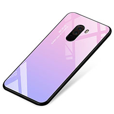 Carcasa Bumper Funda Silicona Espejo Gradiente Arco iris para Xiaomi Pocophone F1 Rosa