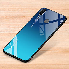 Carcasa Bumper Funda Silicona Espejo Gradiente Arco iris para Xiaomi Redmi Note 7 Azul