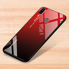 Carcasa Bumper Funda Silicona Espejo Gradiente Arco iris para Xiaomi Redmi Note 7 Rojo