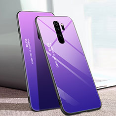 Carcasa Bumper Funda Silicona Espejo Gradiente Arco iris para Xiaomi Redmi Note 8 Pro Morado