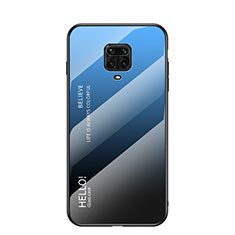 Carcasa Bumper Funda Silicona Espejo Gradiente Arco iris para Xiaomi Redmi Note 9 Pro Max Azul