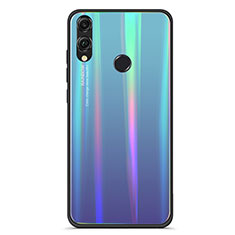 Carcasa Bumper Funda Silicona Espejo Gradiente Arco iris R01 para Huawei Honor 8X Azul