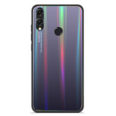 Carcasa Bumper Funda Silicona Espejo Gradiente Arco iris R01 para Huawei Honor 8X Negro