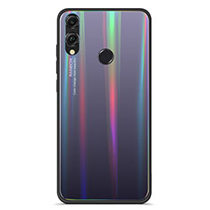 Carcasa Bumper Funda Silicona Espejo Gradiente Arco iris R01 para Huawei Honor V10 Lite Negro