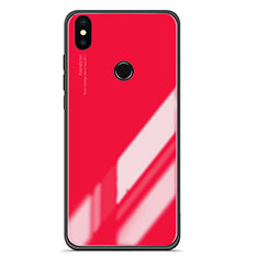 Carcasa Bumper Funda Silicona Espejo Gradiente para Xiaomi Mi A2 Rojo