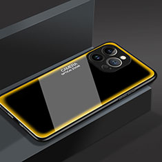 Carcasa Bumper Funda Silicona Espejo M01 para Apple iPhone 13 Pro Amarillo