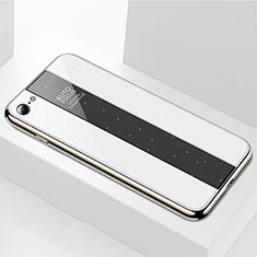 Carcasa Bumper Funda Silicona Espejo M01 para Apple iPhone 7 Blanco