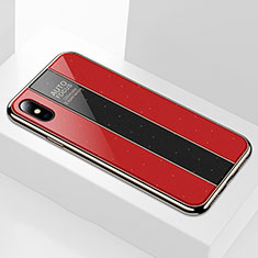 Carcasa Bumper Funda Silicona Espejo M01 para Apple iPhone X Rojo