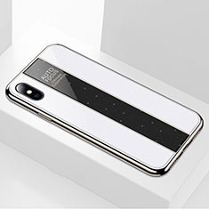 Carcasa Bumper Funda Silicona Espejo M01 para Apple iPhone Xs Blanco